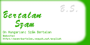 bertalan szam business card