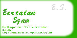 bertalan szam business card